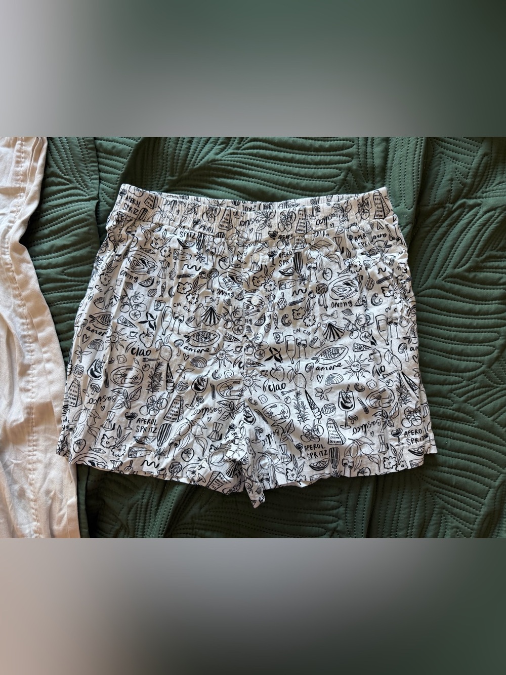 H/G Italian Print Black and White Boxer Shorts